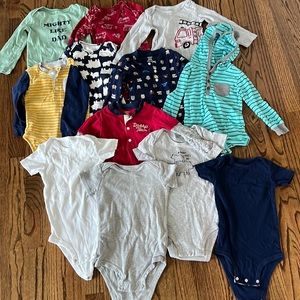 Set of 12 boys bodysuits